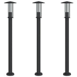 Outdoor Floor Lamps 3pcs Black 100 cm Stainless Steel