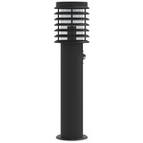 Outdoor Floor Lamps with Sensors 3pcs Black 60 cm Stainless Steel
