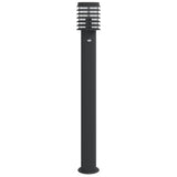 Outdoor Floor Lamps with Sensors 3pcs Black 110cm Stainless Steel