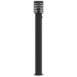Outdoor Floor Lamps with Sensors 3pcs Black 110cm Stainless Steel