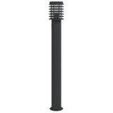 Outdoor Floor Lamps with Outlet 3pcs Black 110cm Stainless Steel