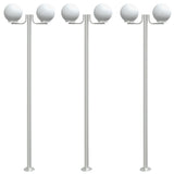 Outdoor Floor Lamps 3pcs Silver 215 cm Stainless Steel