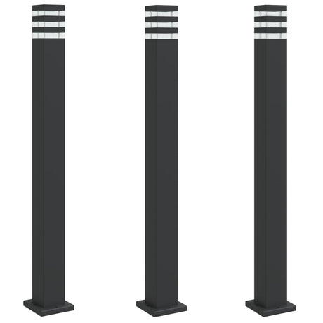 Outdoor Floor Lamps 3pcs Black 110 cm Aluminium