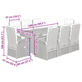 9 Piece Garden Dining Set with Cushions Black Poly Rattan