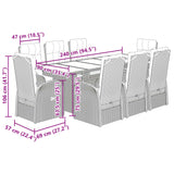 9 Piece Garden Dining Set with Cushions Black Poly Rattan