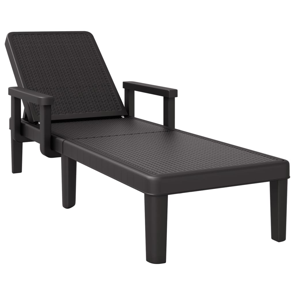 4-Way Height Adjustable Sun Lounger 155.5x57x28 cm Polypropylene