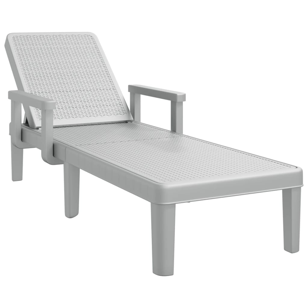 4-Way Height Adjustable Sun Lounger 155.5x57x28 cm Polypropylene