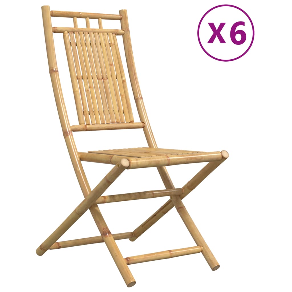 Folding Garden Chairs 6 pcs 46x66x99 cm Bamboo