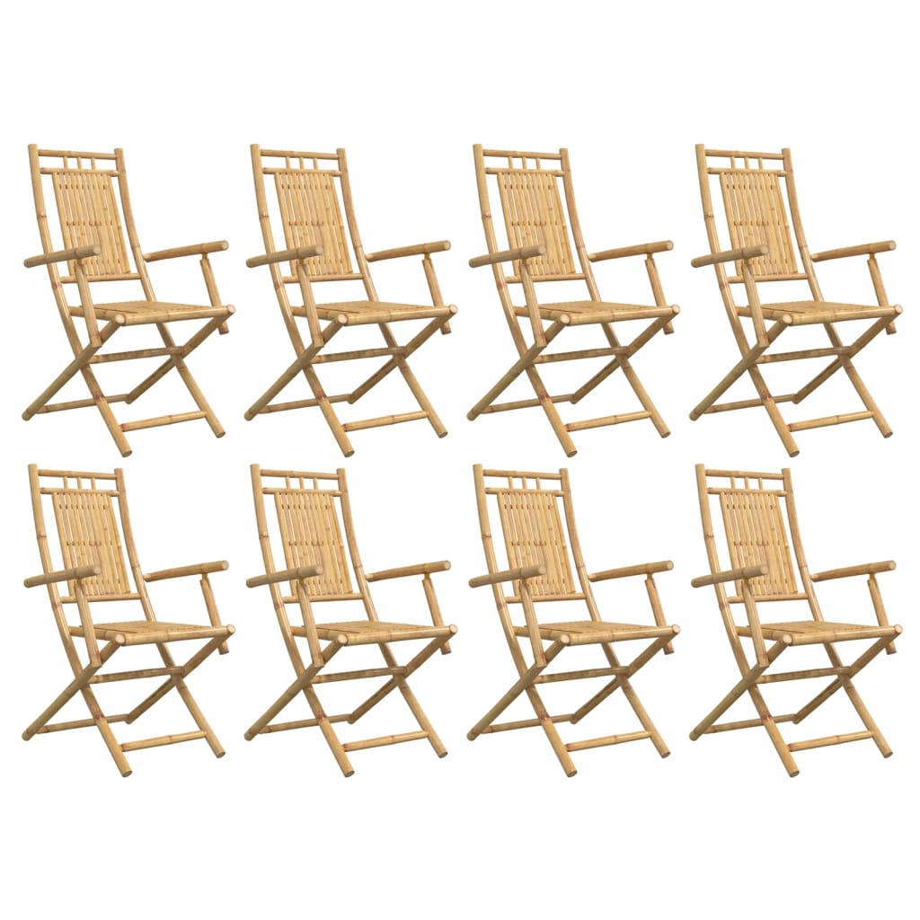 Folding Garden Chairs 8 pcs 53x66x99 cm Bamboo