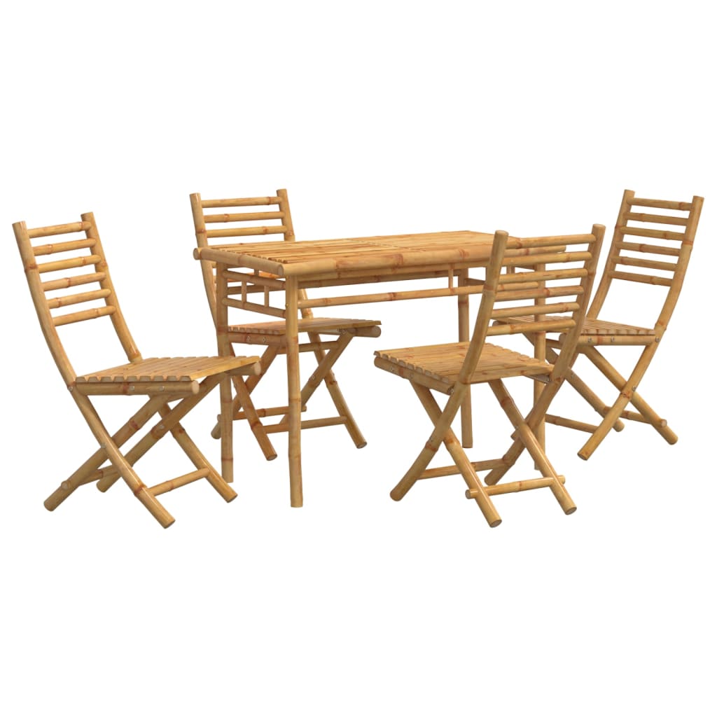 5 Piece Garden Dining Set Bamboo