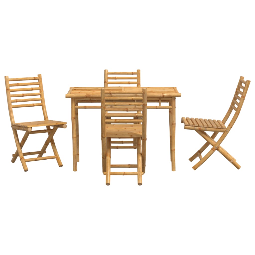 5 Piece Garden Dining Set Bamboo