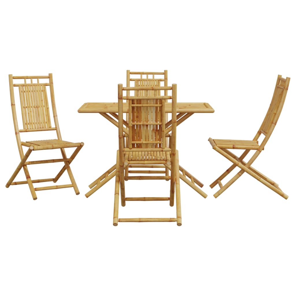 5 Piece Garden Dining Set Bamboo