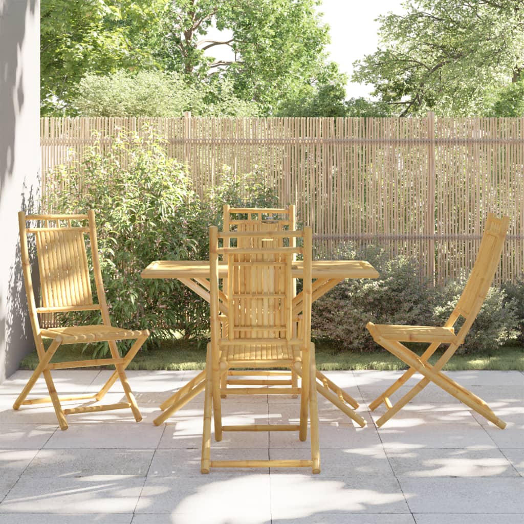 5 Piece Garden Dining Set Bamboo