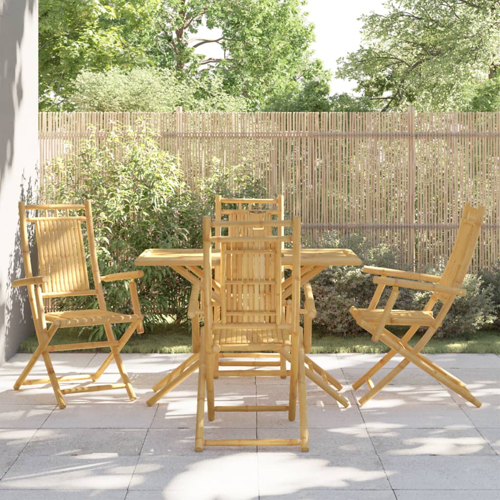 5 Piece Garden Dining Set Bamboo