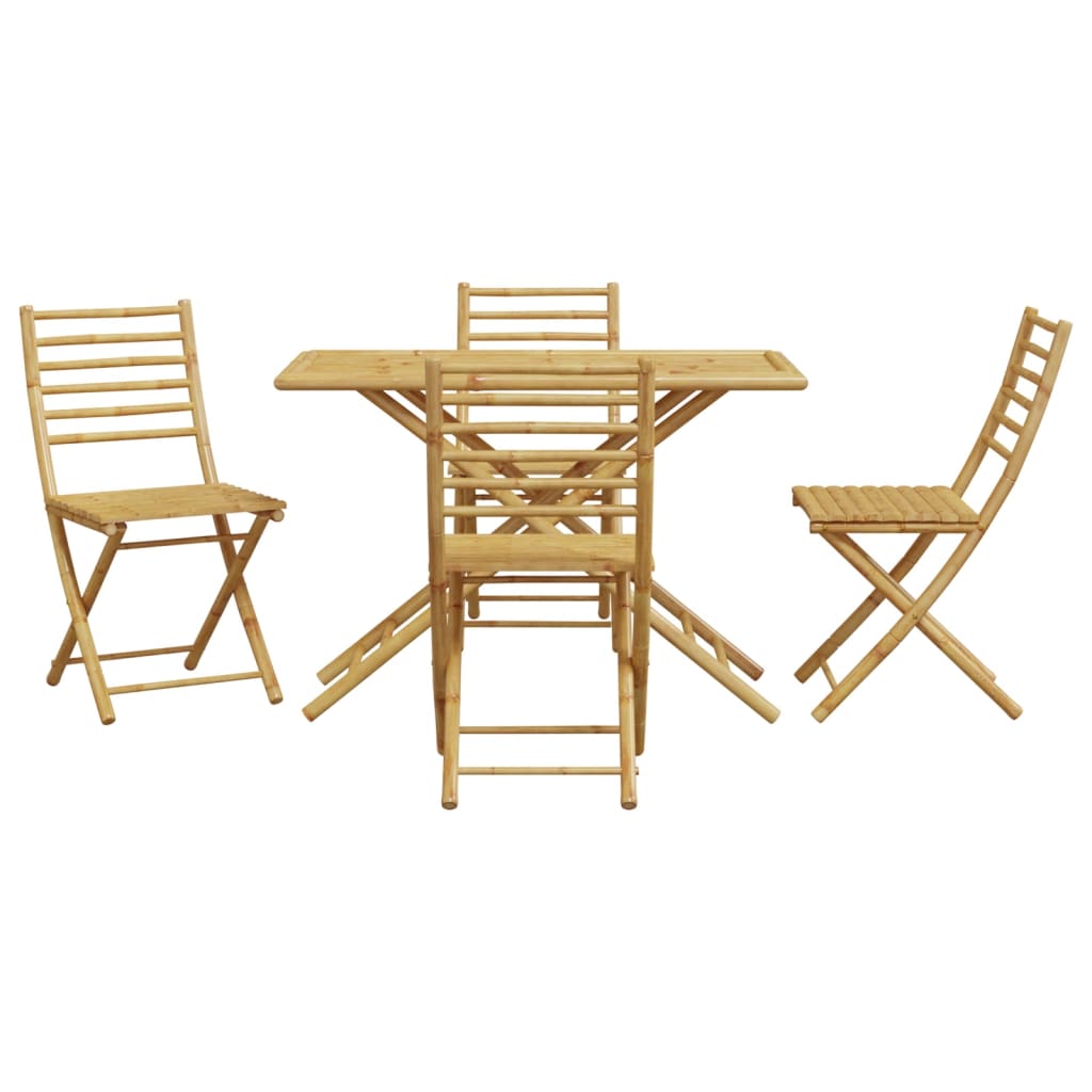 5 Piece Garden Dining Set Bamboo