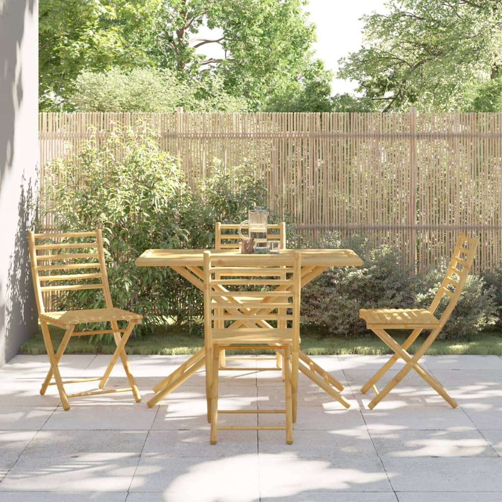 5 Piece Garden Dining Set Bamboo