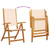 Folding Garden Chairs 6 pcs Solid Wood Acacia and Textilene