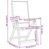 Folding Garden Chairs 6 pcs Solid Wood Acacia and Textilene