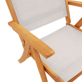 Folding Garden Chairs 4 pcs Solid Wood Acacia and Textilene