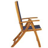Folding Garden Chairs 8 pcs Solid Wood Acacia and Textilene