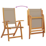 Folding Garden Chairs 4 pcs Solid Wood Acacia and Textilene