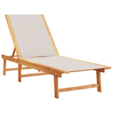 Sun Loungers 2 pcs Grey Solid Wood Acacia and Textilene