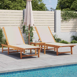 Sun Loungers 2 pcs Grey Solid Wood Acacia and Textilene