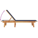 Sun Loungers 2 pcs Blue Solid Wood Acacia and Textilene