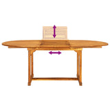 7 Piece Garden Dining Set Solid Wood Acacia and Textilene