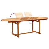 7 Piece Garden Dining Set Solid Wood Acacia and Textilene