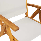 7 Piece Garden Dining Set Solid Wood Acacia and Textilene