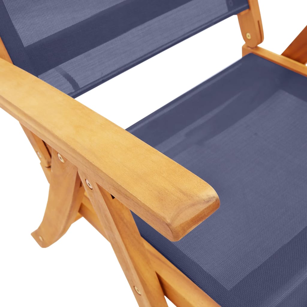 9 Piece Garden Dining Set Solid Wood Acacia and Textilene