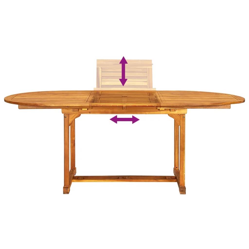 7 Piece Garden Dining Set Solid Wood Acacia and Textilene