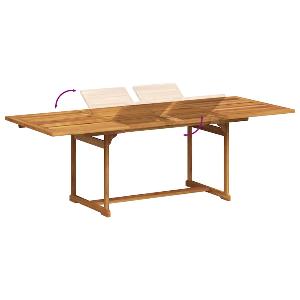 7 Piece Garden Dining Set Solid Wood Acacia and Textilene