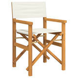 Folding Director's Chair Cream Solid Wood Teak