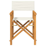 Folding Director's Chair Cream Solid Wood Teak