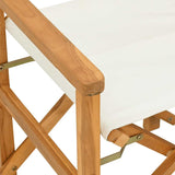 Folding Director's Chair Cream Solid Wood Teak