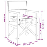 Folding Director's Chair Cream Solid Wood Teak