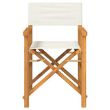 Folding Director's Chairs 2 pcs Cream Solid Wood Teak