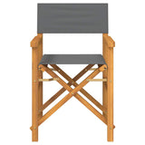 Folding Director's Chairs 2 pcs Grey Solid Wood Teak