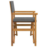 Folding Director's Chairs 2 pcs Grey Solid Wood Teak