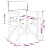 Folding Director's Chairs 2 pcs Blue Solid Wood Teak