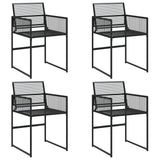 Garden Chairs 4 pcs Black Poly Rattan