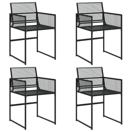 Garden Chairs 4 pcs Black Poly Rattan