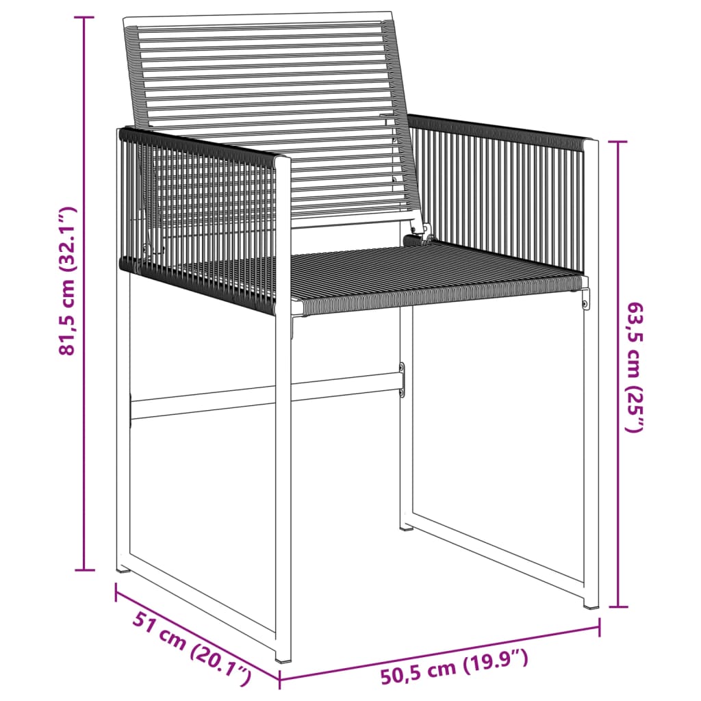 Garden Chairs 4 pcs Black Poly Rattan