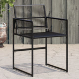 Garden Chairs 4 pcs Black Poly Rattan