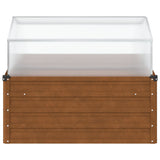 Garden Planter with Green House Weathering Steel