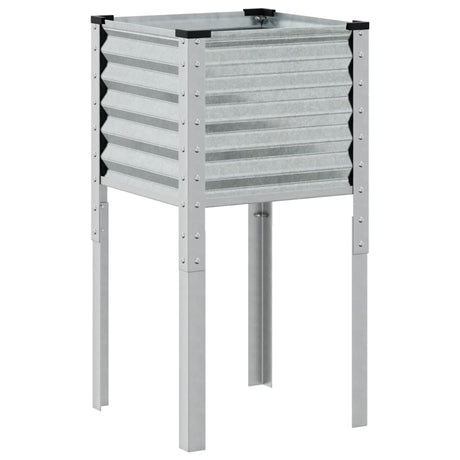 Garden Planter 45x45x88 cm Galvanised Steel