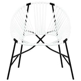 Garden Egg Chair Black and White Poly Rattan