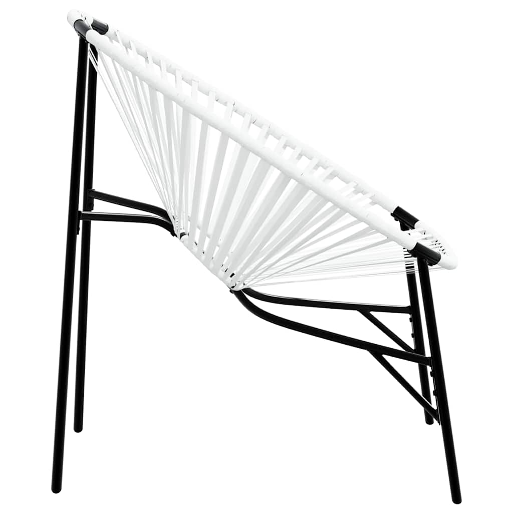 Garden Egg Chair Black and White Poly Rattan